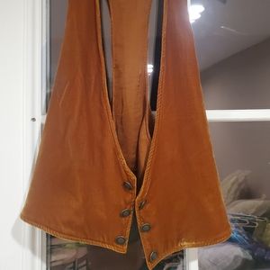 Burnt orange velvet vest